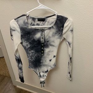 White Fox Tie Dye Bodysuit